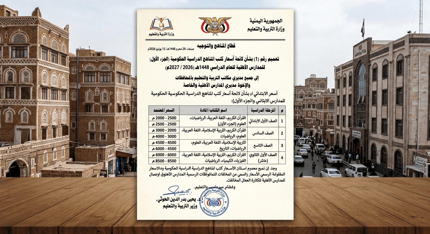 أسعار المناهج الدراسية للمدارس الأهلية