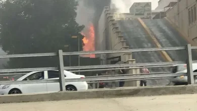 صور حريق بالقرب من الصيرفي مول في جدة بدون التعرف على سبب الحريق