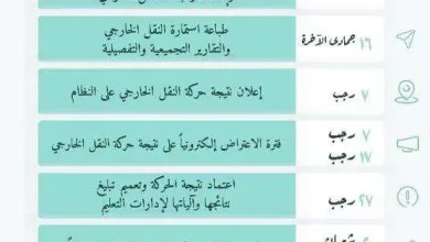 الجدول الزمني لحركة النقل الداخلي والخارجي 1440 jpg | إعلان حركة النقل الخارجي 1445 عبر نظام نور 2024