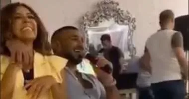 غنى أحمد سعد وخطيبته علياء بسيوني بصحبة حسن شكوش