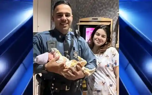 State Trooper escorts women in labor to hospital after traffic stop for speeding on I-91