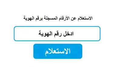 إستعلام عن أرقامى معرفة الأرقام المسجلة