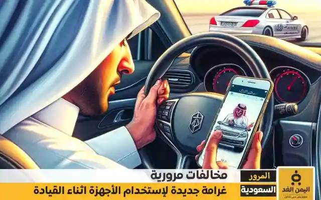 كم هي غرامة إستخدام الجهاز المحمول أثناء القيادة في السعودية الجديد