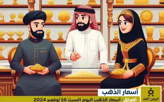 أسعار الذهب في العراق 16 نوفمبر 2024 سعر الجرام الذهب عيار 21 الآن السبت