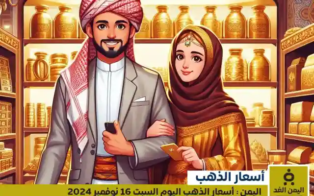 أسعار الذهب في اليمن 16-11-2024 سعر الجرام الذهب اليوم عيار 21 الآن السبت