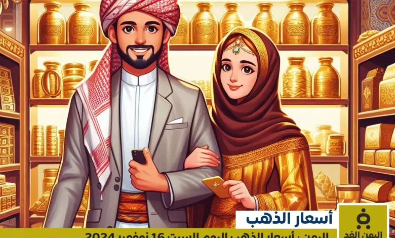 أسعار الذهب في اليمن 16-11-2024 سعر الجرام الذهب اليوم عيار 21 الآن السبت 1 أسعار الذهب في اليمن 16-11-2024: سعر الجرام الذهب اليوم عيار 21 الآن السبت