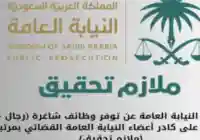شروط التقديم في وظائف النيابة العامة السعودية 2024 للجنسين وأهم المممزات