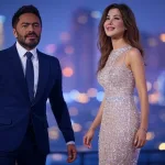 الفنان تامر حسني والفنانة نانسي تصميم ai