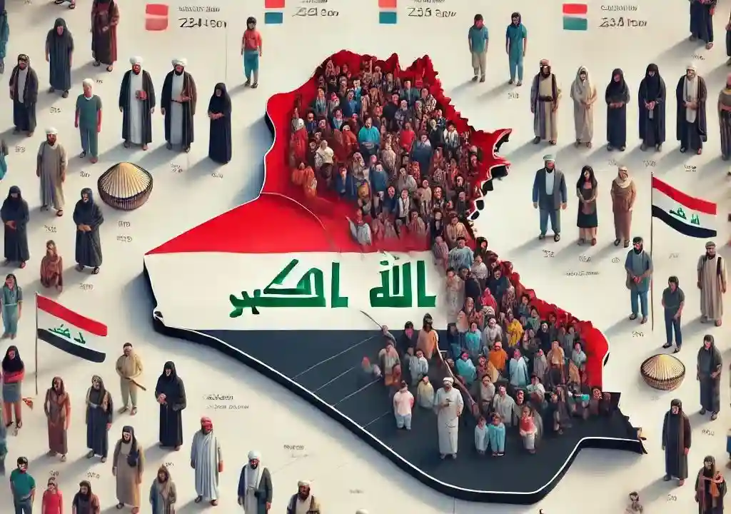 كم عدد سكان العراق 2025 السنة والشيعة والتوزيع الديموغرافي