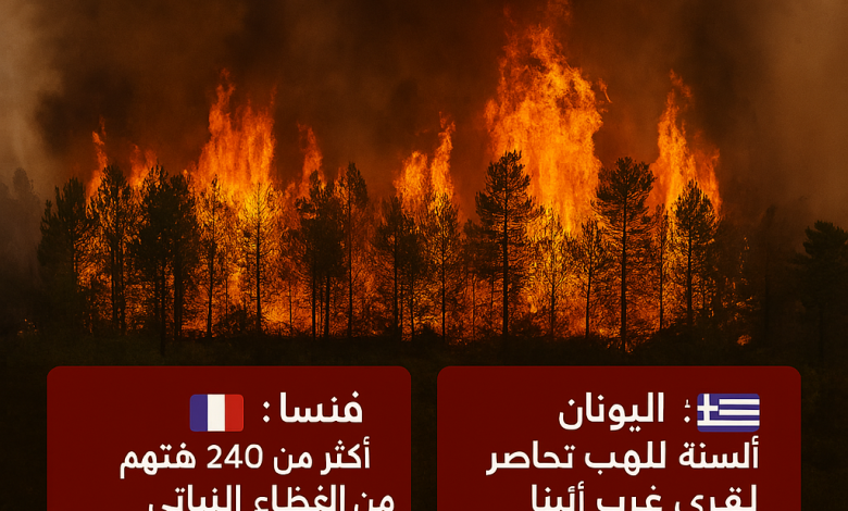 حرائق غابات في جنوب فرنسا واليونان
