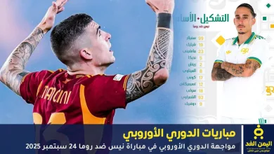 مباراة نيس ضد روما