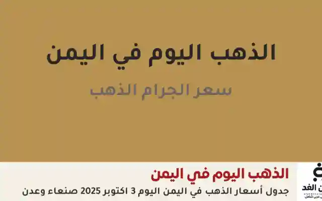 أسعار الذهب اليوم في صنعاء (انخفاض)